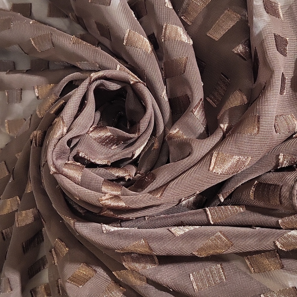 Chic Scarf, Metallic Patterned Fabric 36x36, Joan Rivers